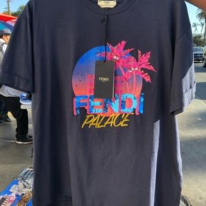 Fendi Sequin Palm Tree Embellished Tshirt